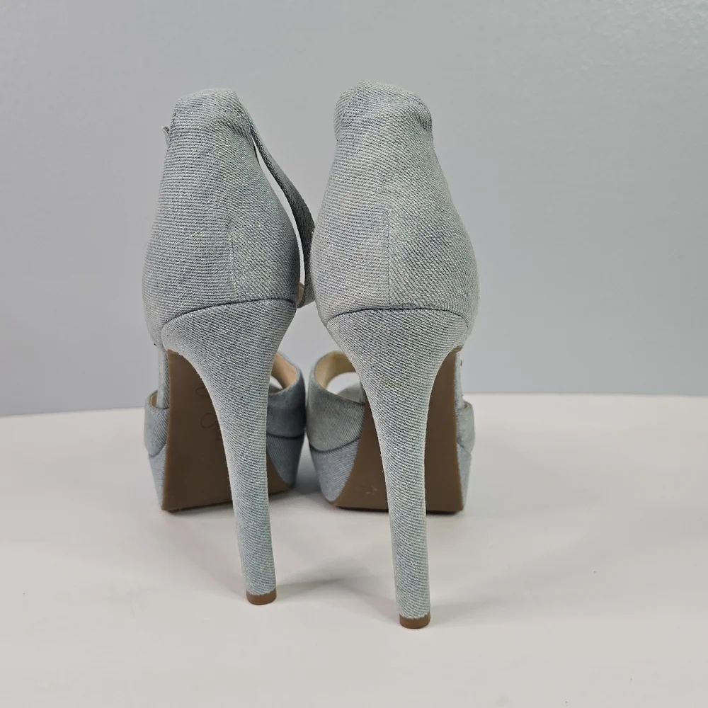 NWOT Jessica Simpson Beeya Light Denim Platform Sandals